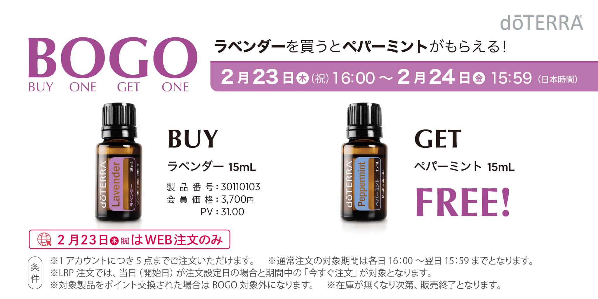 ひな祭りキャンペーンドテララベンダー エッセンシャルオイル 15mL 2本セット ひな祭りキャンペーンドテララベンダー エッセンシャルオイル